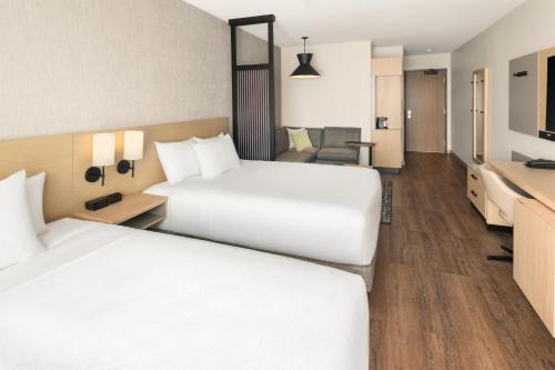 2 queen beds, 1 sofa bed