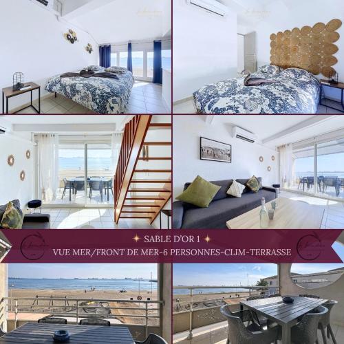 Sable d'Or 1, Vue mer, Clim, 6 personnes, Terrasse, les pieds dans l'eau - Location saisonnière - Fos-sur-Mer