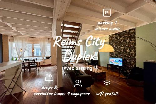 Reims City Duplex avec parking inclus
