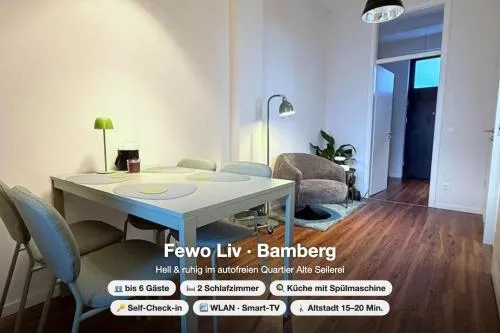 Fewo Liv - Zentrale CityWohnung - 2 Schlafzimmer - 4 Betten - Küche - Ideal für Familien in Bamberg, Deutschland