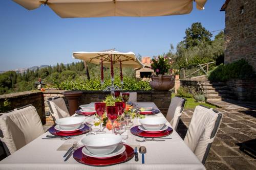 Erkély/terasz, Luxury pool villa in Cortona in Riccio