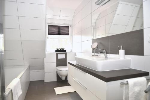 浴室, Ferienwohnung Brigitta in 漢比倫