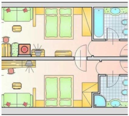 Two Connecting Triple Rooms