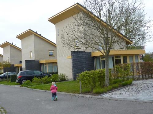 Vaade, vakantiehuisgalamadammen met ligplaats boot in Koudum
