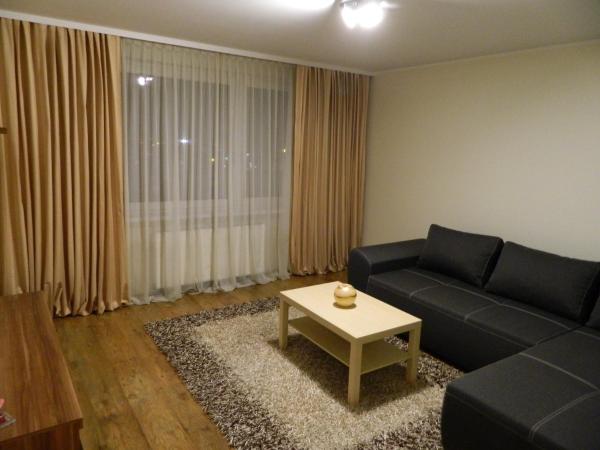 Na fotografii je vidět objekt Apartamentai nacházející se ve městě Puskelniai.