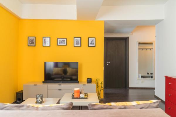 Auf dem Foto ist das Objekt Parlament Fancy Apartments in der Stadt Vatra Mînăstirii Cotroceni zu sehen.