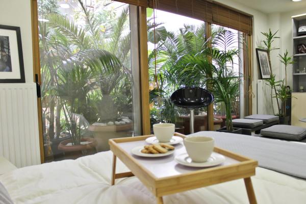 A la foto es mostra l'objecte Luxurious Loft with Garden situat a la ciutat de Atenes.