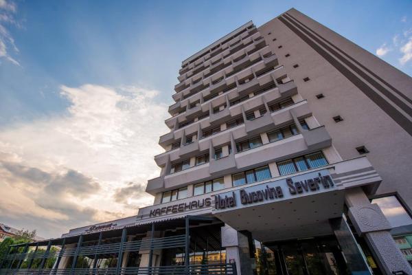 The photo shows the Hotel Bucovina located in the city of Suceava.