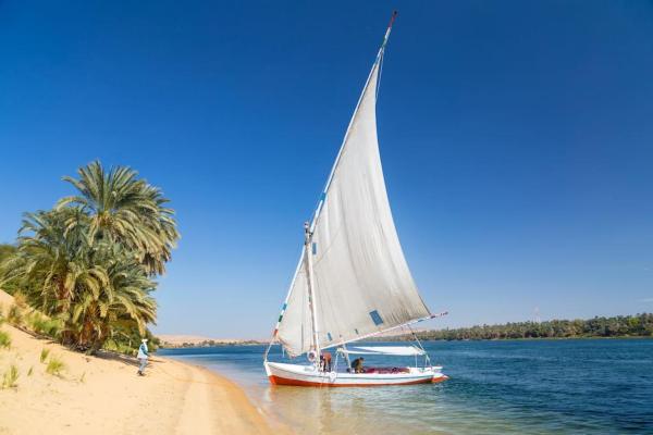 A la foto es mostra l'objecte felouque avec toilettes situat a la ciutat de Aswan.