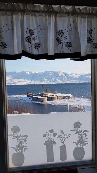 The photo shows the The Viking Country Club located in the city of Hauganes.