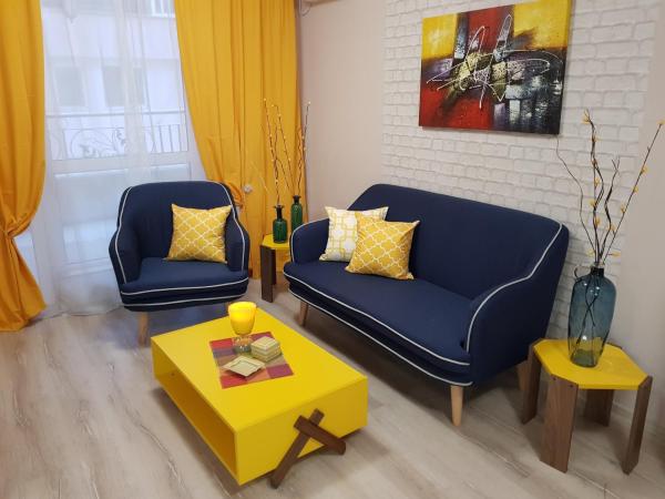 The photo shows the Best Guest Apartments located in the city of Trud.