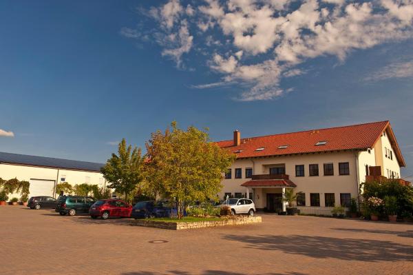 The photo shows the Weingut Sandwiese Winzerhotel located in the city of Worms.