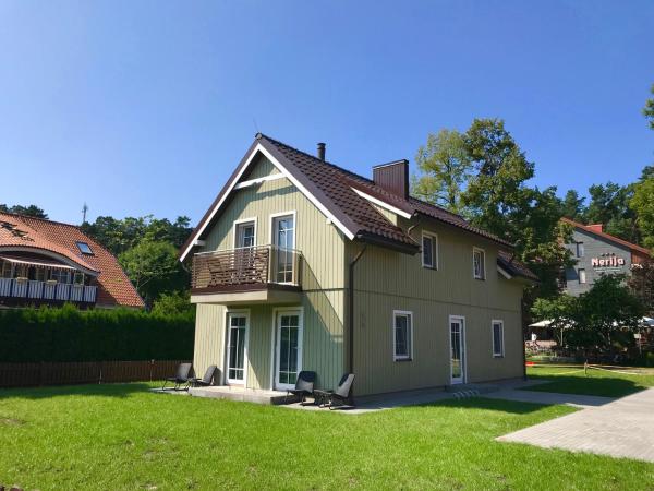 The photo shows the Apartment Amber White located in the city of Nida.