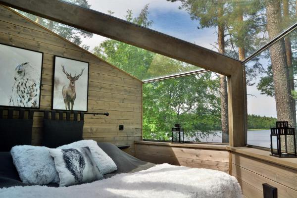 Na fotografii je vidět objekt Revontuli Resort Glass Igloos nacházející se ve městě Säkinmäki.