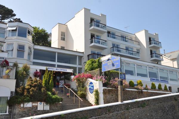 På bildet vises objektet The Hannafore Point Hotel som ligger i byen Looe.