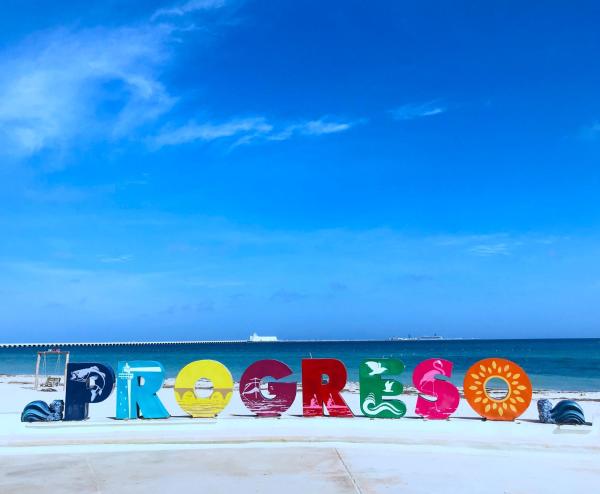 Na fotografii je vidět objekt Apartments Artistic Mayan Accommodation - AMA Yucatan nacházející se ve městě Progreso.