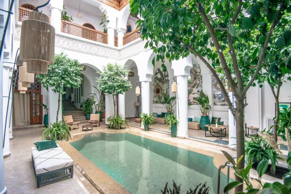 Na fotografii je vidět objekt Riad Palais Calipau nacházející se ve městě Marakéš.