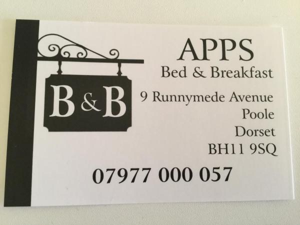 Na zdjęciu widoczny jest obiekt Apps B&B położony w mieście Poole.