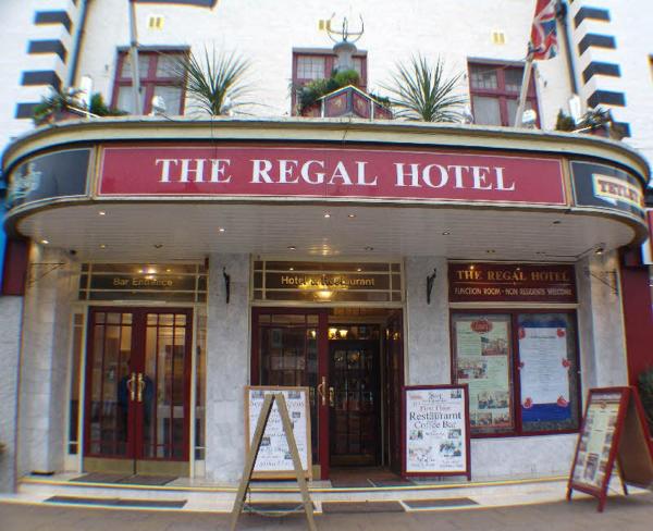The photo shows the The Regal Hotel located in the city of Blackpool.