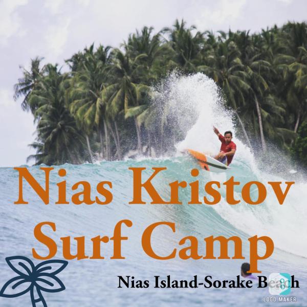 写真にはLagudri市にあるNias Kristov Surf Campが写っています。