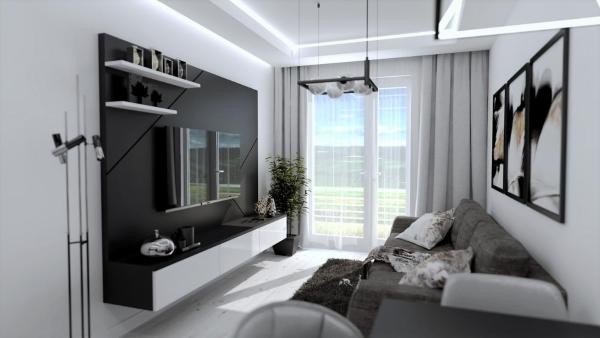 Na fotografii je vidět objekt White Apartament nacházející se ve městě Iława.