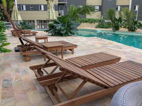 A la foto es mostra l'objecte Apto 3 Dorms, 1 Suíte, JP2 Home Resort Ubatuba - Churrasqueira Gourmet, Ar Condicionado, Piscinas, Sauna e Salão de Jogos situat a la ciutat de Ubatuba.