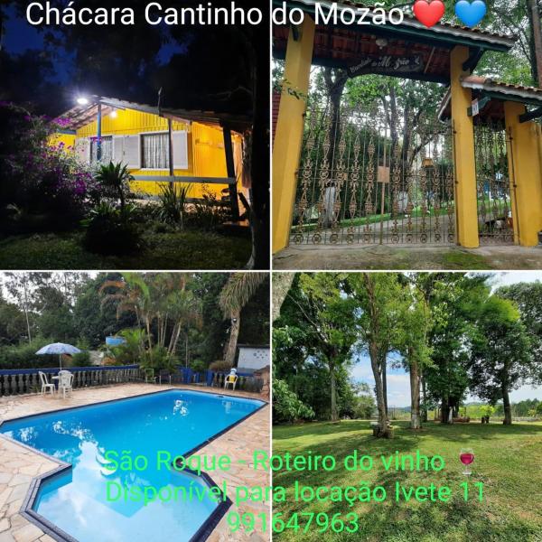 På billedet ses objektet Hospedagem Chalé pousada Chácara Cantinho do Mozão beliggende i byen São Roque.