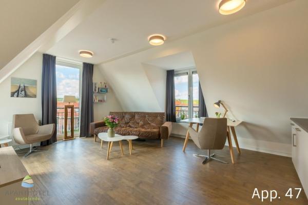 Op de foto is het object Luxe 4 2 persoons appartement te zien, gelegen in de stad Zoutelande.