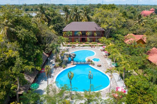 På bildet vises objektet Mỹ Khánh Resort som ligger i byen Ấp Nhơn Bình.