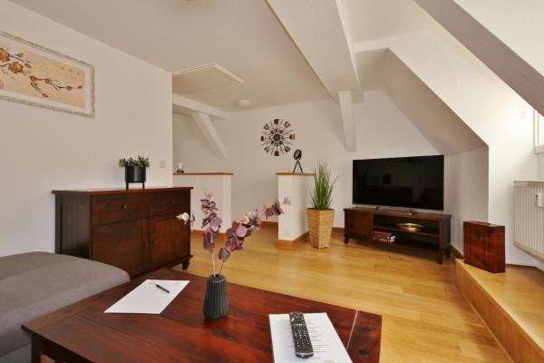 På billedet ses objektet Ferienwohnung im Marktkirchhof beliggende i byen Quedlinburg.