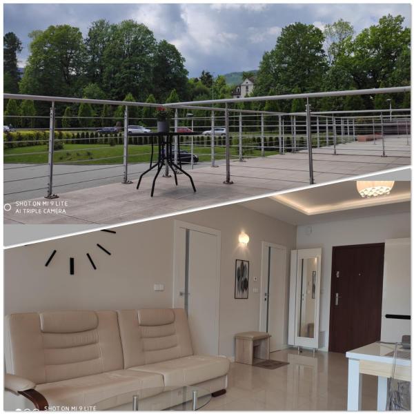 Auf dem Foto ist das Objekt LuxApartament 2 - z dużym tarasem i garażem w nowym Zeta Park in der Stadt Ustroń zu sehen.