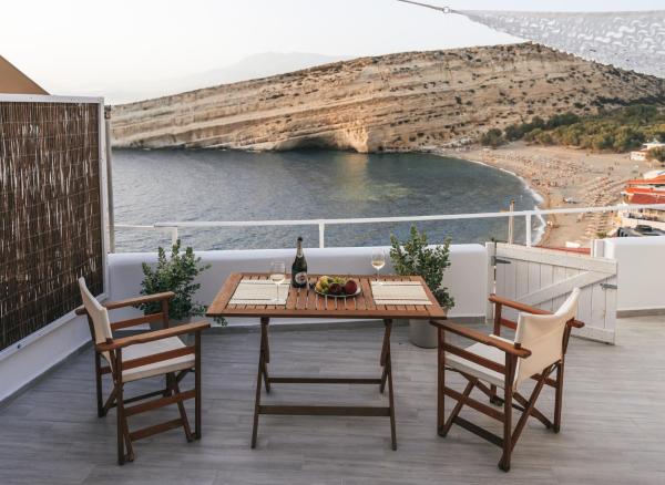 Nella foto è visibile l'oggetto Nostos Cave Seaview Apartment situato nella città di Matala.