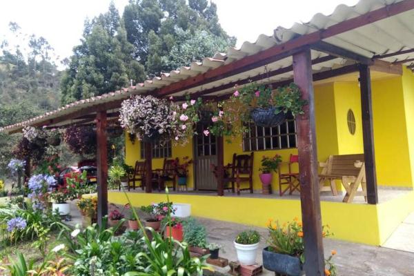 Na fotografii je vidět objekt Hospedaje Rural Nacimiento Río Bogotá nacházející se ve městě Ventaquemada.