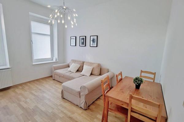 На фото показан объект Gemütliches Apartment Nähe Hauptbahnhof, расположенный в городе Лейпциг.