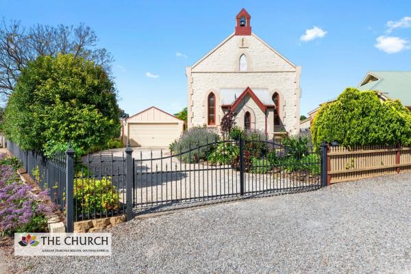 The photo shows the 'THE CHURCH' Guest Home, Gawler Barossa Region located in the city of Willaston.