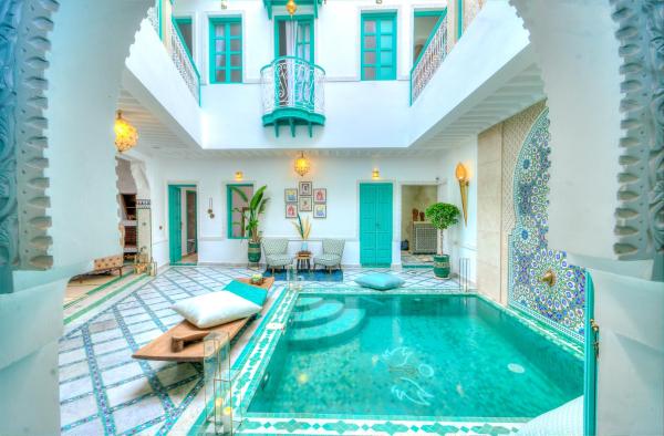 En la foto se muestra el objeto riad paradis blanc ubicado en la ciudad de Marrakech.