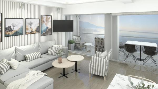 A la foto es mostra l'objecte A vacation dream apt in front of the sea situat a la ciutat de Kalamata.