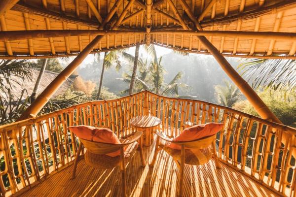 A la foto es mostra l'objecte Ananda House 3bds Eco Bamboo House Pool River View situat a la ciutat de Bringkit.