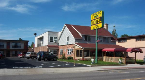 A la foto es mostra l'objecte Travelers Inn Motel situat a la ciutat de Eagle River.