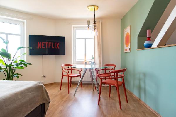 Nella foto è visibile l'oggetto Bauhaus Apartment - Netflix, Nespresso, Zentral, Messe situato nella città di Chemnitz.