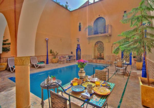 En la foto se muestra el objeto Riad la villa bleue & SPA ubicado en la ciudad de Marrakech.