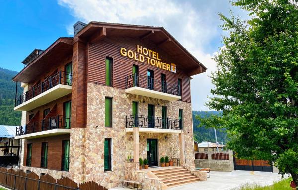 A la foto es mostra l'objecte Hotel Gold Tower situat a la ciutat de Mestia.