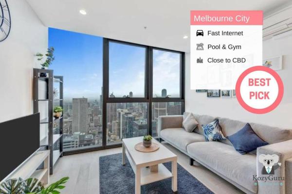 A la foto es mostra l'objecte KOZYGURU MELBOURNE CITY EQ TOWER 1 BEDROOM APT WITH CITY SKYLINE VIEW- VME127 situat a la ciutat de Melbourne.