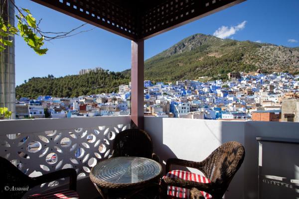 På bildet vises objektet Hotel Chams som ligger i byen Chefchaouen.