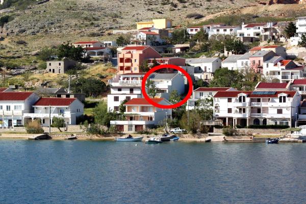 Na fotografii je vidět objekt Apartments and rooms by the sea Metajna, Pag - 6496 nacházející se ve městě Metajna.