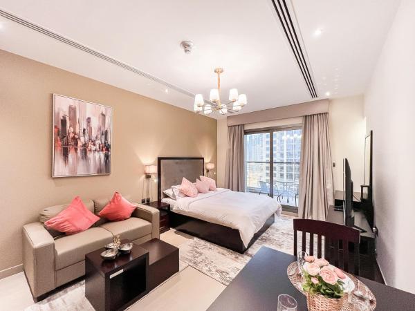 Na fotografii je vidět objekt Luxury Burj Khalifa View Studio Elite Downtown - 18AB19AB03 nacházející se ve městě Dubaj.