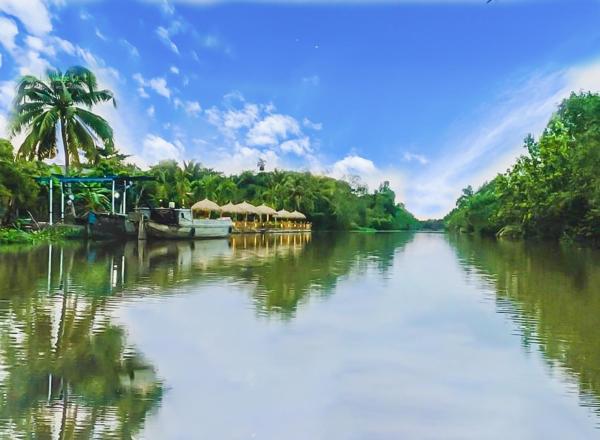På bildet vises objektet Bamboo Eco Village som ligger i byen Ấp Nhơn Bình.
