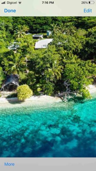 The photo shows the Aore Hibiscus Retreat located in the city of Aore Island.