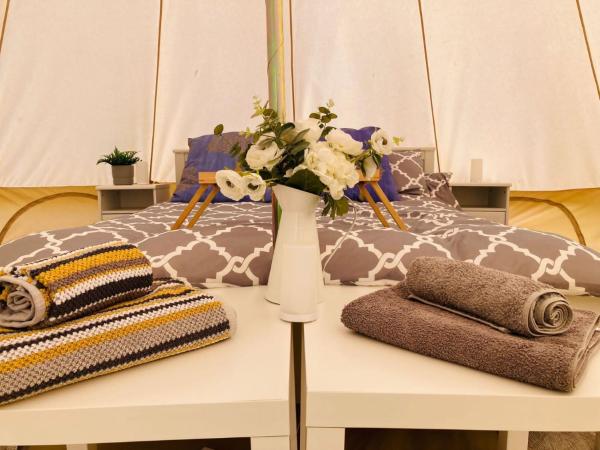 Nella foto è visibile l'oggetto Twinkle Bell 4, Luxury Bell Tent with Firepit situato nella città di Bartley.