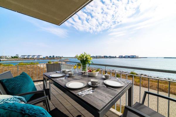 A la foto es mostra l'objecte Ocean Life- 1 OG, Balkon, traumhaftem Blick, Kamin situat a la ciutat de Olpenitz.